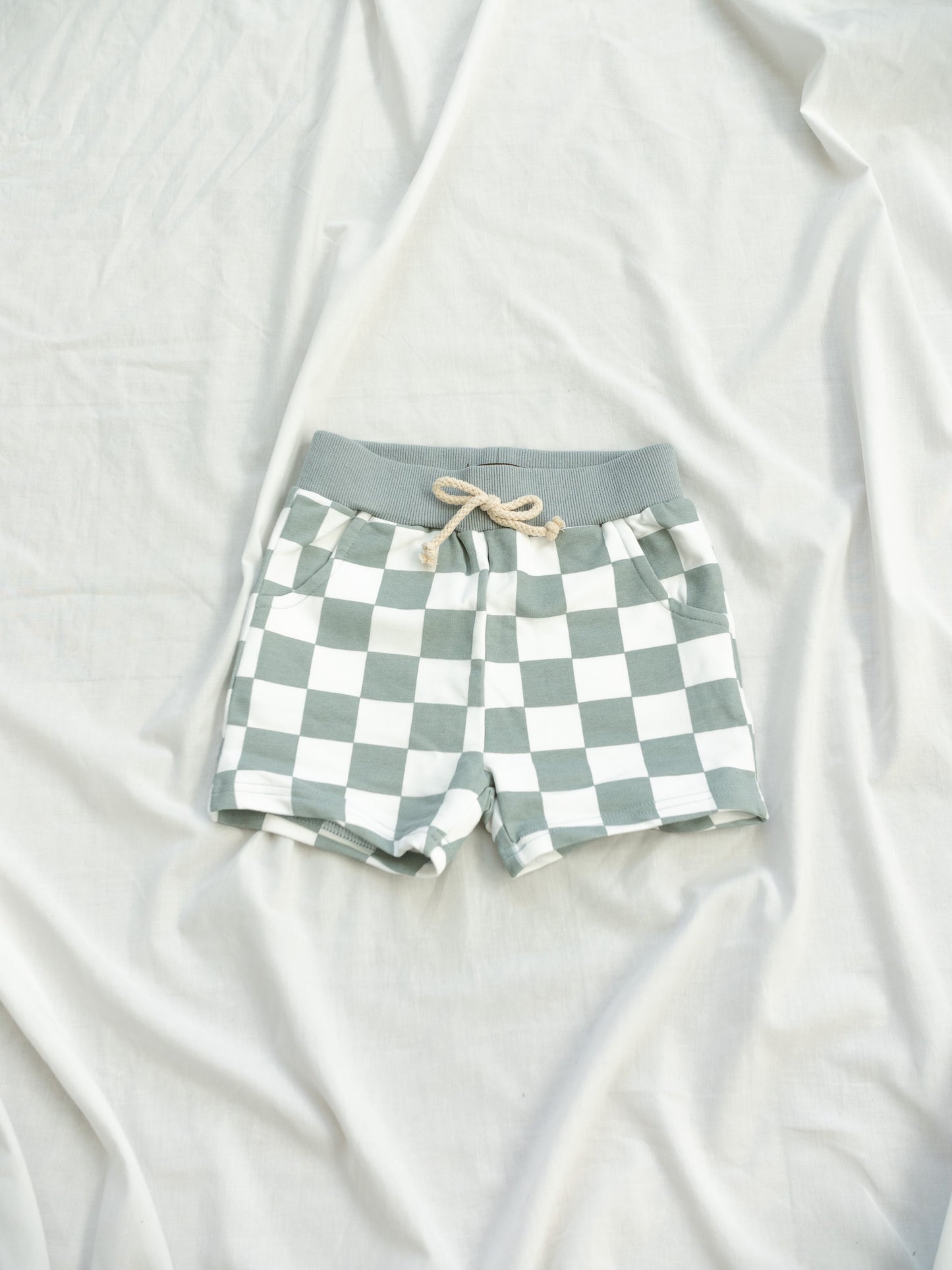 Taylor Shorts, organic baby clothing, blue.